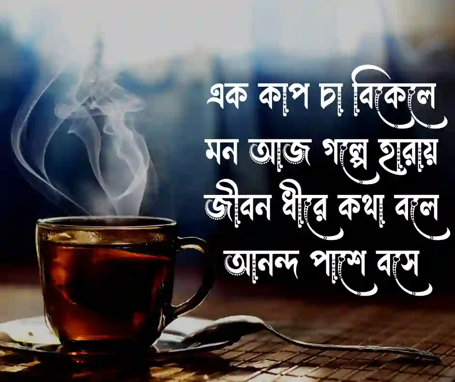 এক কাপ চা বিকেলে মন আজ গল্পে হারায় জীবন ধীরে কথা বলে আনন্দ পাশে বসে