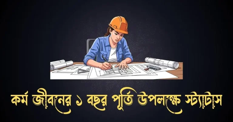 কর্ম জীবনের ১ বছর পূর্তি উপলক্ষে স্ট্যাটাস
